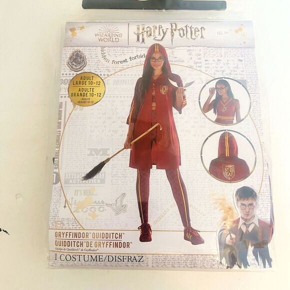 NWT Harry Potter Gryffindor Quidditch Halloween Costume Ginny Weasley Size L - Picture 2 of 5